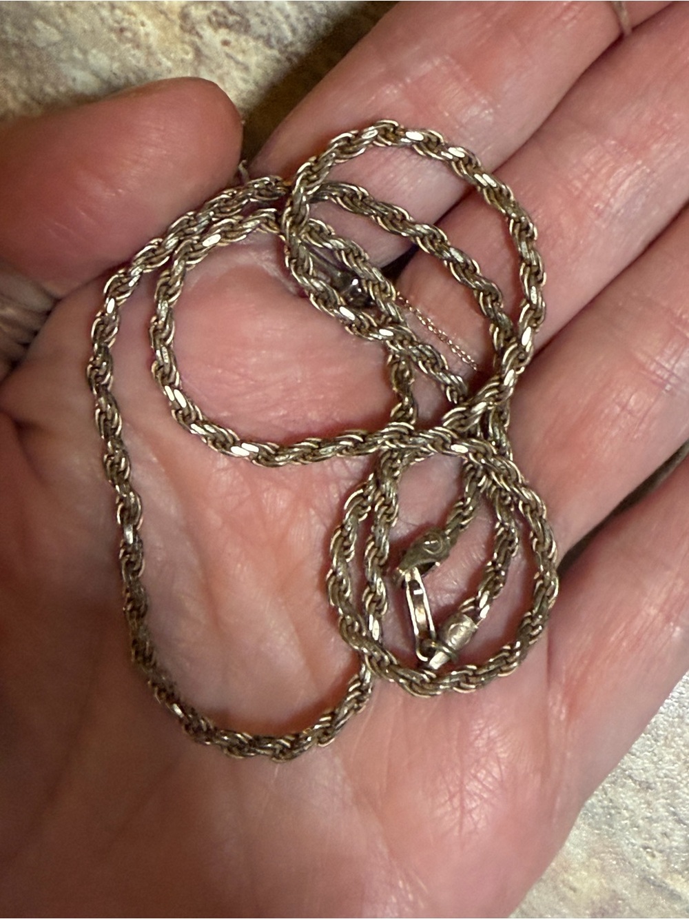 Vintage Sterling Silver Thick Rope Chain